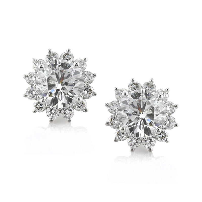 7.20ct Round Brilliant Cut Diamond Stud Earrings