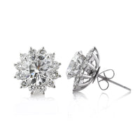 7.20ct Round Brilliant Cut Diamond Stud Earrings