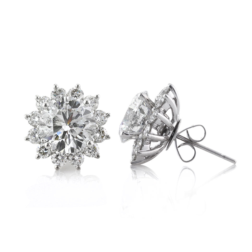 7.20ct Round Brilliant Cut Diamond Stud Earrings