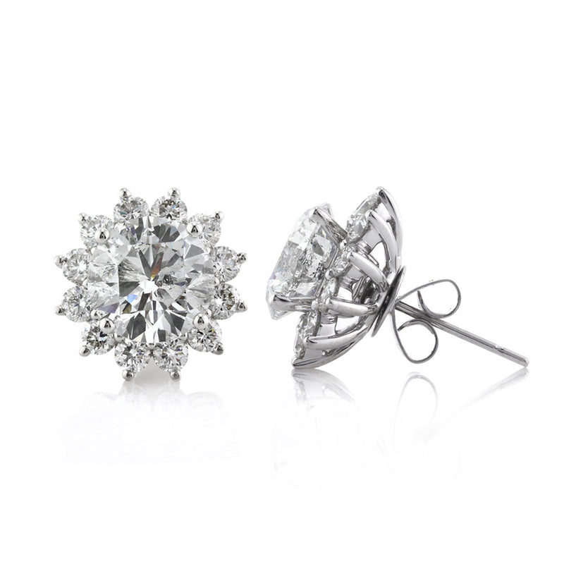 7.20ct Round Brilliant Cut Diamond Stud Earrings