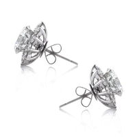 7.20ct Round Brilliant Cut Diamond Stud Earrings