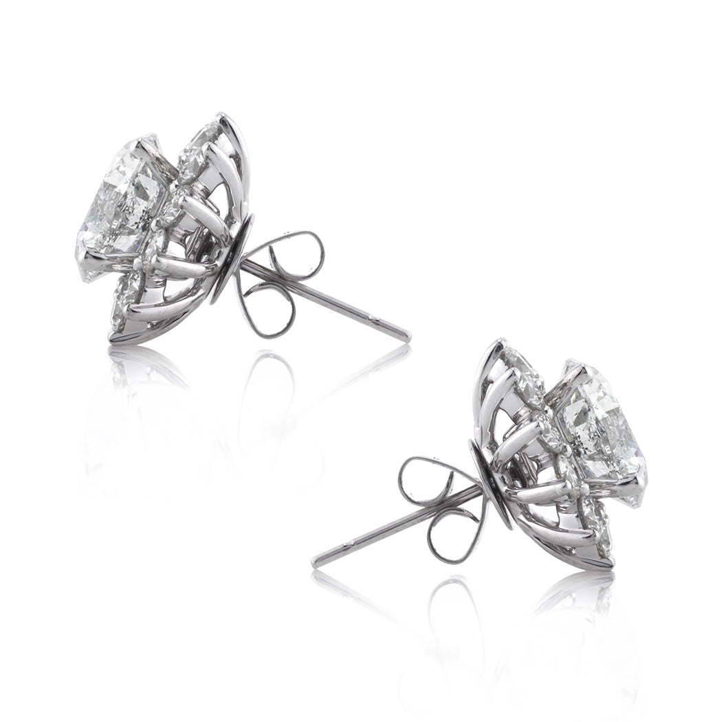 7.20ct Round Brilliant Cut Diamond Stud Earrings