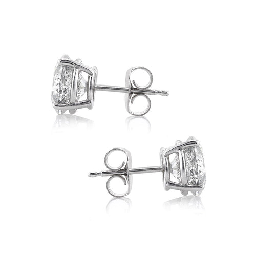 3.54ct Round Brilliant Cut Diamond Stud Earrings