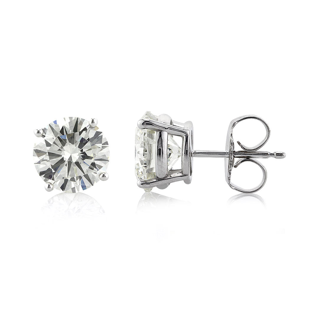 4.03ct Round Brilliant Cut Diamond Stud Earrings