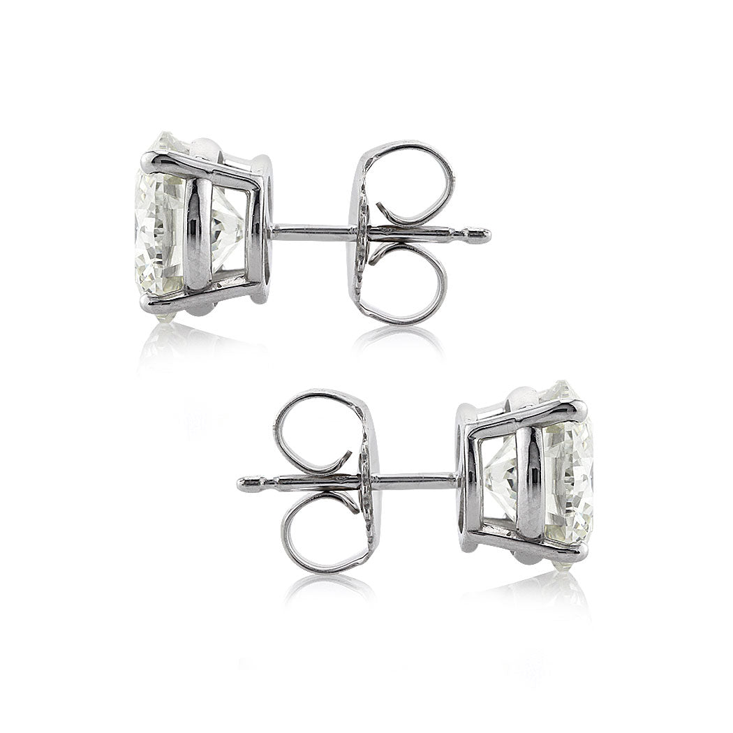 4.03ct Round Brilliant Cut Diamond Stud Earrings