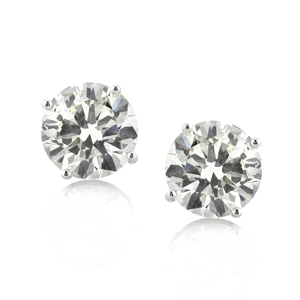 4.32ct Round Brilliant Cut Diamond Stud Earrings