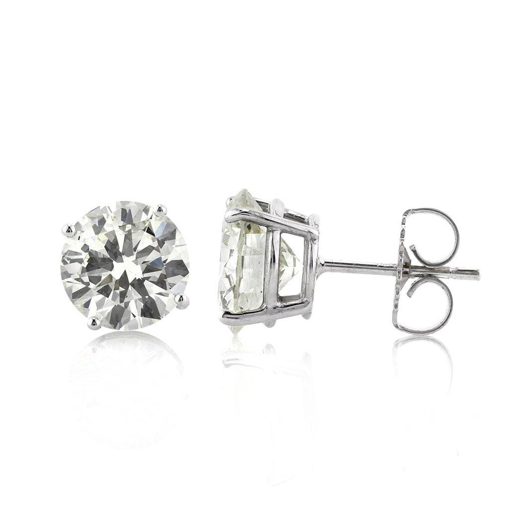 4.32ct Round Brilliant Cut Diamond Stud Earrings