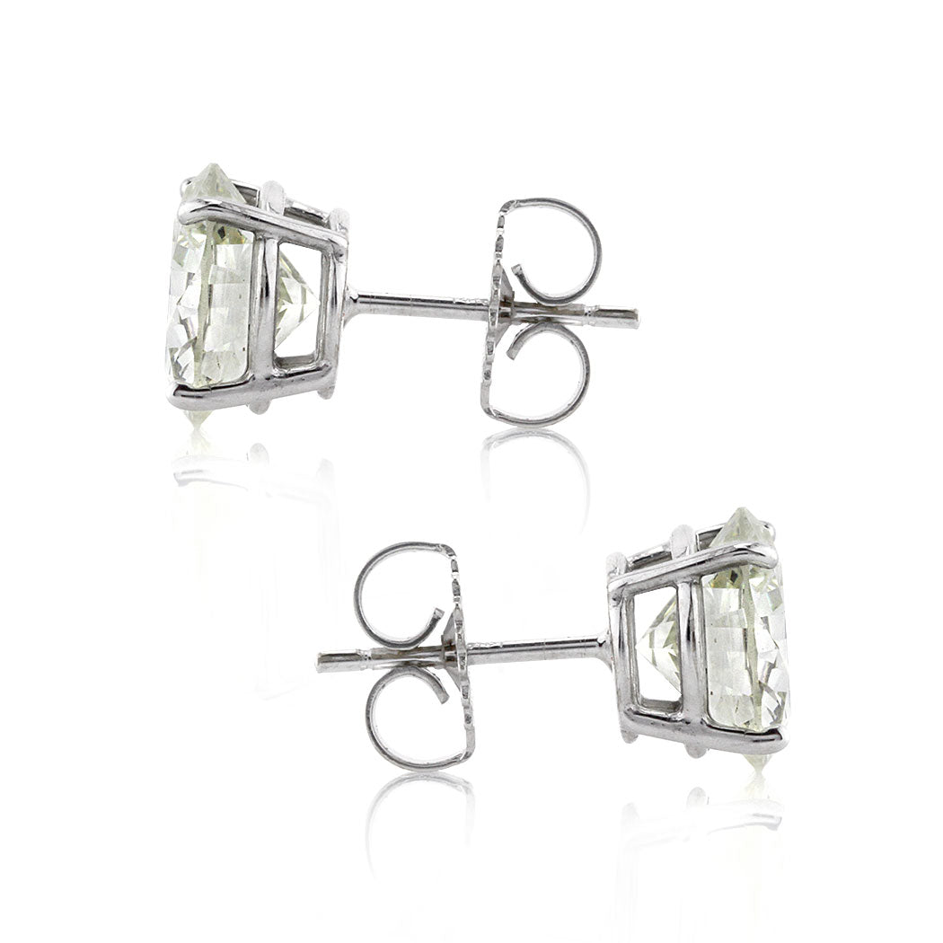 4.32ct Round Brilliant Cut Diamond Stud Earrings