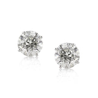 4.05ct Round Brilliant Cut Diamond Stud Earrings