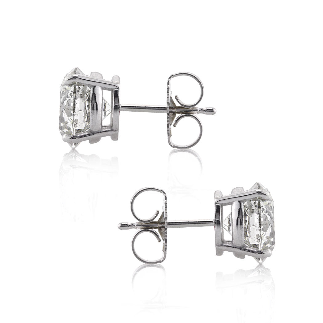 4.05ct Round Brilliant Cut Diamond Stud Earrings