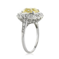 5.53ct Fancy Yellow Old Mine Brilliant Diamond Engagement Ring