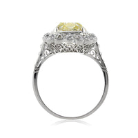 5.53ct Fancy Yellow Old Mine Brilliant Diamond Engagement Ring