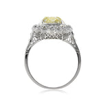 5.53ct Fancy Yellow Old Mine Brilliant Diamond Engagement Ring