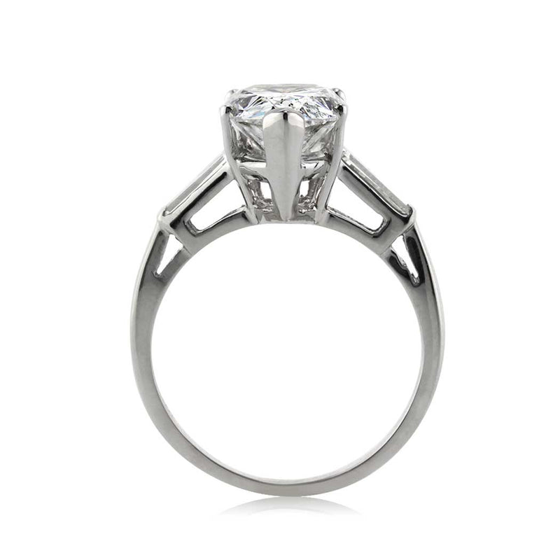 4.16ct Pear Shaped Diamond Three-Stone Engagement Ring