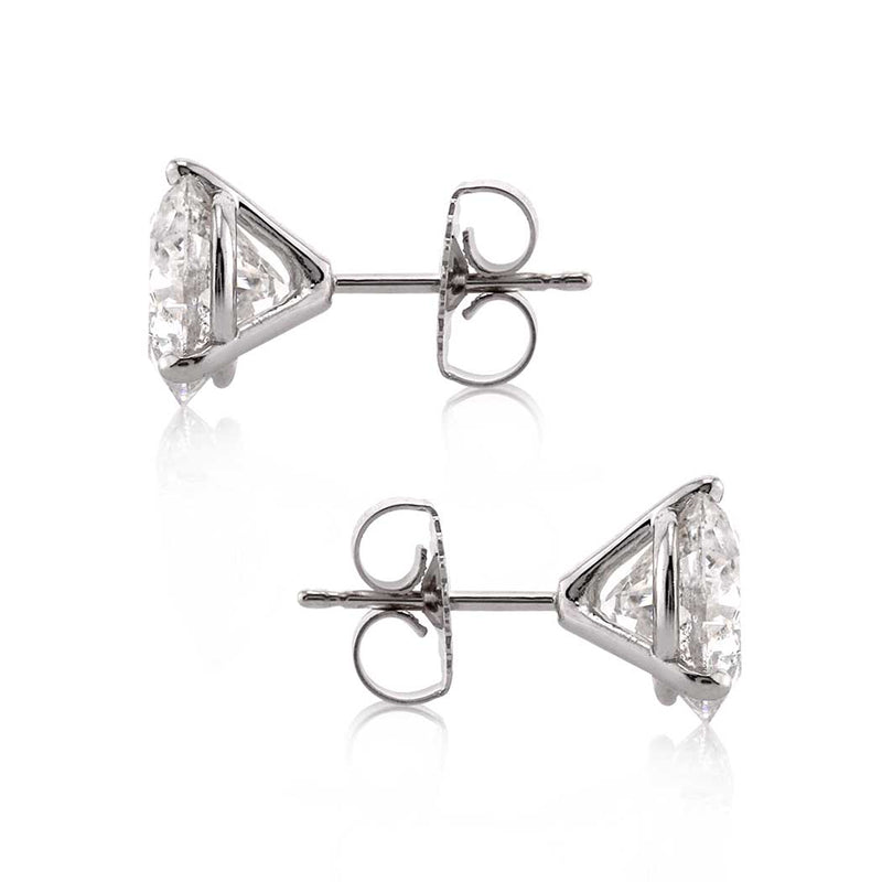 4.30ct Round Brilliant Cut Diamond Stud Earrings