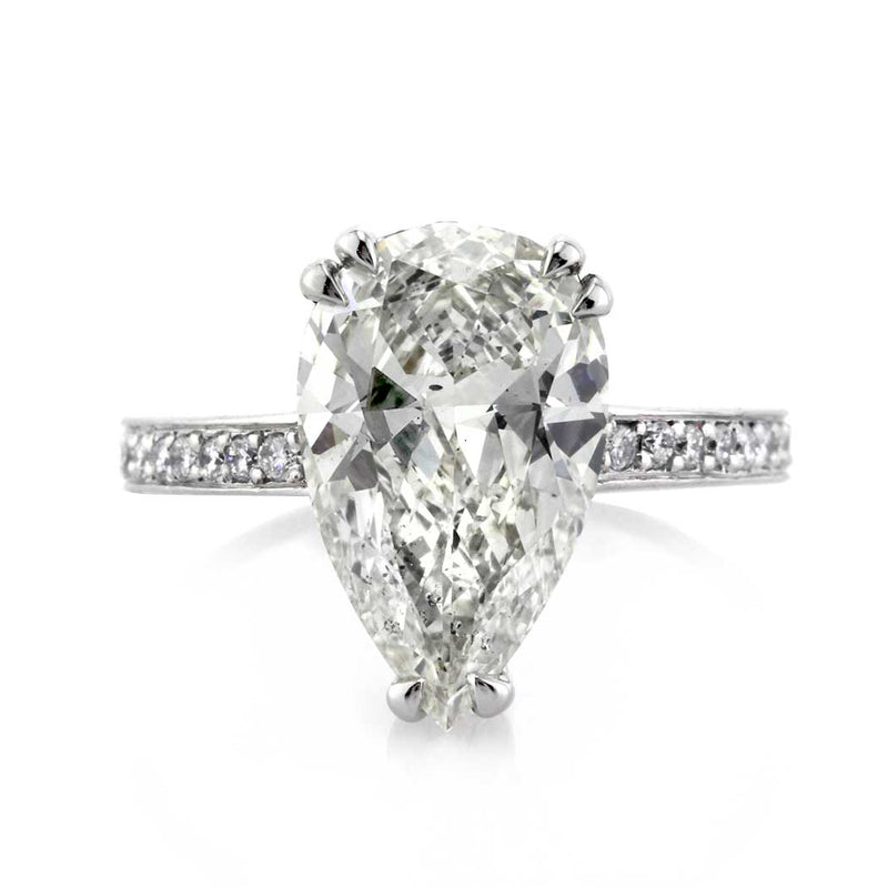 4.76ct Pear Shaped Diamond Engagement Ring