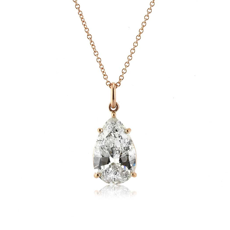 3.64ct Pear Shaped Diamond Pendant