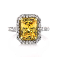 5.06ct Yellow Sapphire and Diamond Engagement Ring