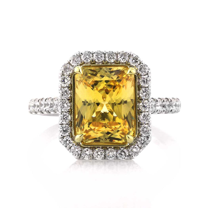 5.06ct Yellow Sapphire and Diamond Engagement Ring