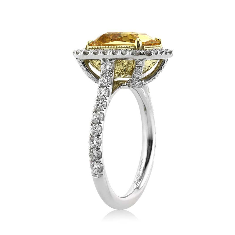 5.06ct Yellow Sapphire and Diamond Engagement Ring