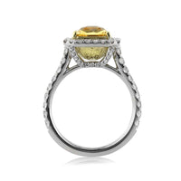 5.06ct Yellow Sapphire and Diamond Engagement Ring
