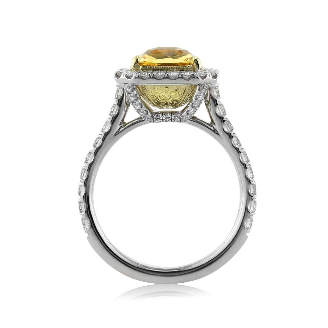 5.06ct Yellow Sapphire and Diamond Engagement Ring
