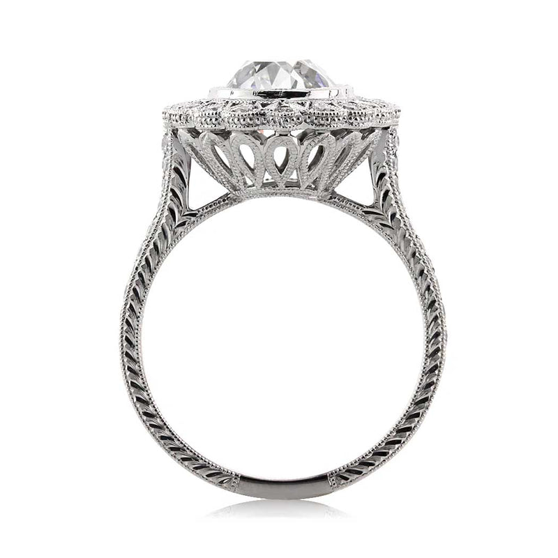 2.77ct Old Mine Cut Diamond Engagement Ring