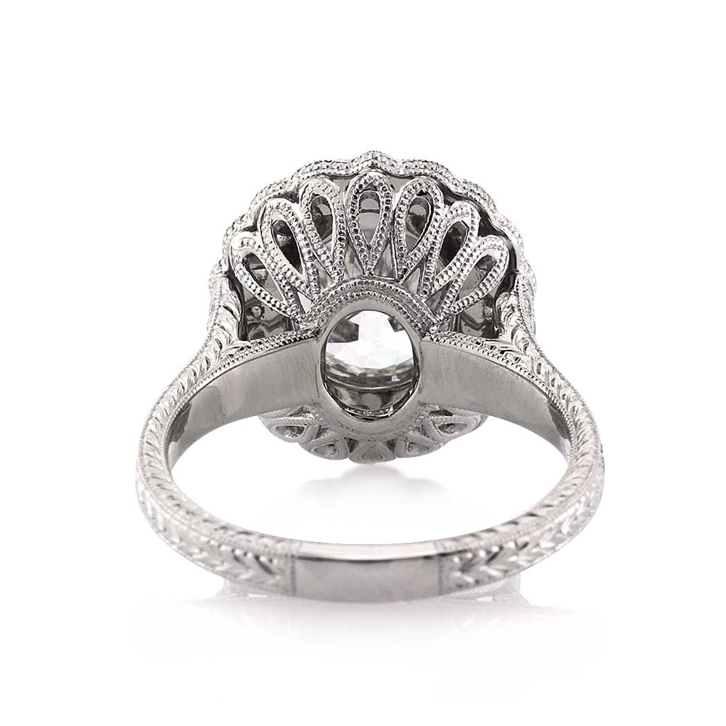 2.77ct Old Mine Cut Diamond Engagement Ring