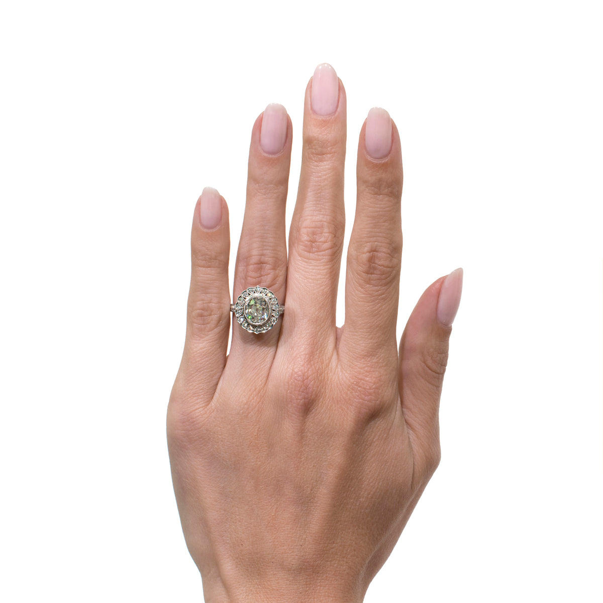 2.77ct Old Mine Cut Diamond Engagement Ring