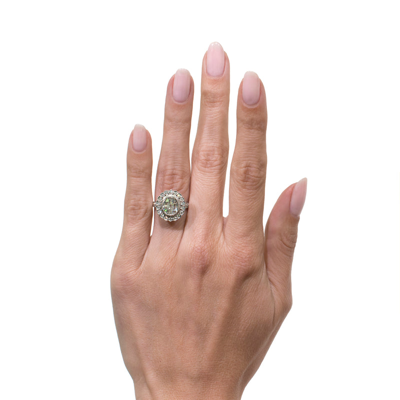 2.77ct Old Mine Cut Diamond Engagement Ring