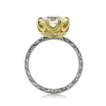 4.63ct Light Yellow Old European Cut Diamond Engagement Ring