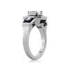 3.18ct Asscher Cut Diamond and Sapphire Diamond Engagement Ring