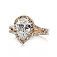 2.43ct Pear Shaped Diamond Engagement Ring