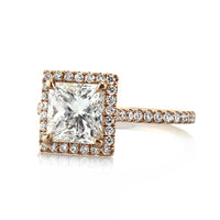 2.64ct Princess Cut Diamond Engagement Ring