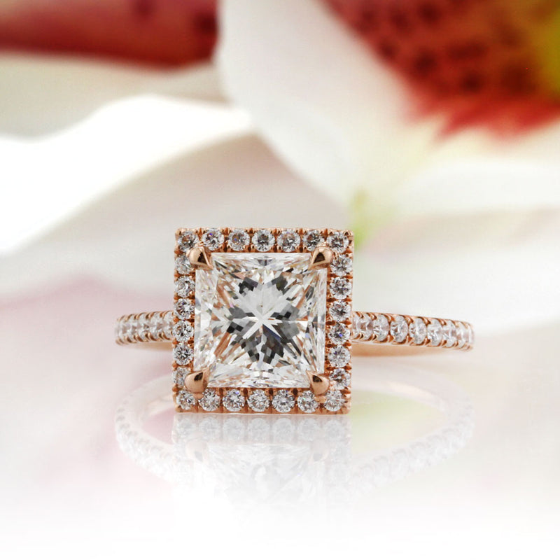 2.64ct Princess Cut Diamond Engagement Ring