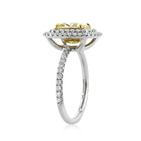 2.89ct Fancy Yellow Cushion Cut Diamond Engagement Ring