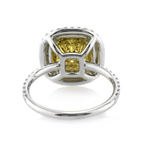 2.89ct Fancy Yellow Cushion Cut Diamond Engagement Ring