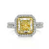 3.81ct Fancy Light Yellow Radiant Cut Diamond Engagement Ring