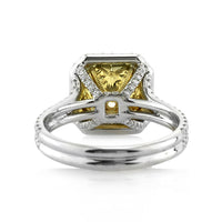 3.81ct Fancy Light Yellow Radiant Cut Diamond Engagement Ring
