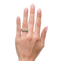 6.50ct Round Brilliant Cut Diamond Three-Row Eternity Band in 18k White Gold