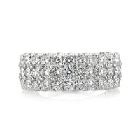 3.00ct Round Brilliant Cut Diamond Three Row Right-Hand Ring