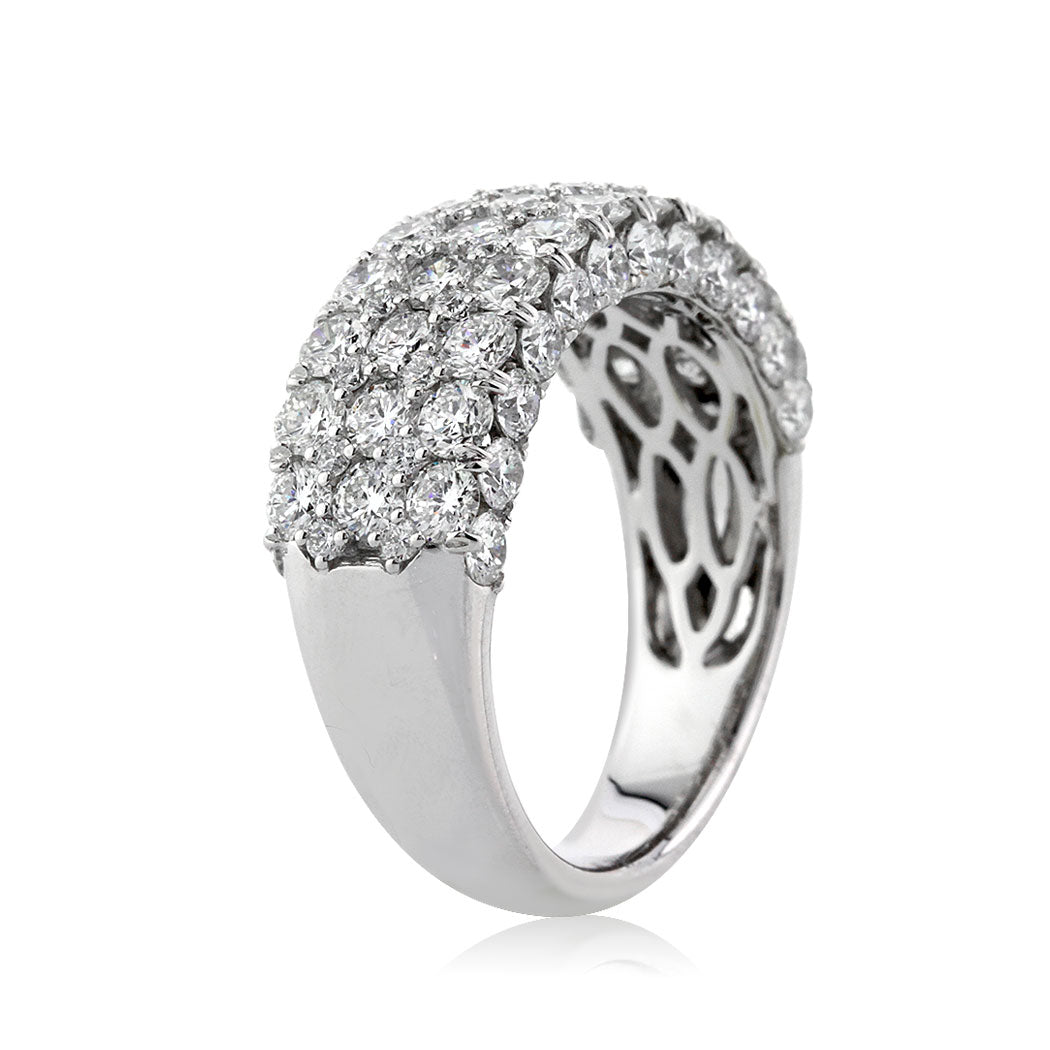 3.00ct Round Brilliant Cut Diamond Three Row Right-Hand Ring