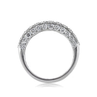 3.00ct Round Brilliant Cut Diamond Three Row Right-Hand Ring