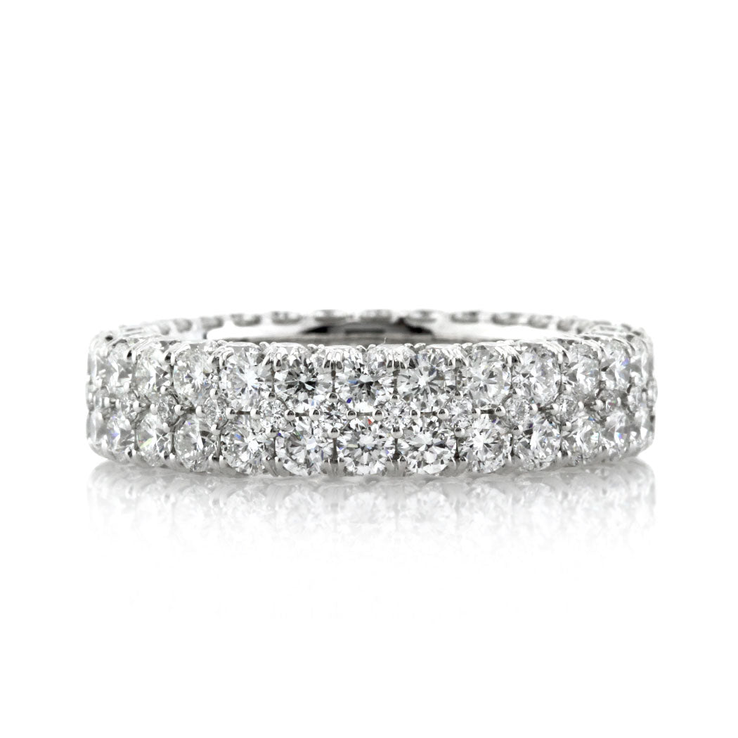 5.00ct Round Brilliant Cut Diamond Two-Row Eternity Band