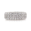 7.35ct Round Brilliant Cut Diamond Three-Row Eternity Band