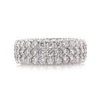 7.35ct Round Brilliant Cut Diamond Three-Row Eternity Band