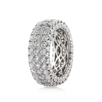 6.50ct Round Brilliant Cut Diamond Three-Row Eternity Band in 18k White Gold