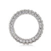 6.50ct Round Brilliant Cut Diamond Three-Row Eternity Band in 18k White Gold