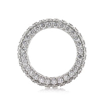 6.50ct Round Brilliant Cut Diamond Three-Row Eternity Band in 18k White Gold