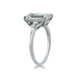 3.98ct Emerald Cut Diamond Three-Stone Engagement Ring